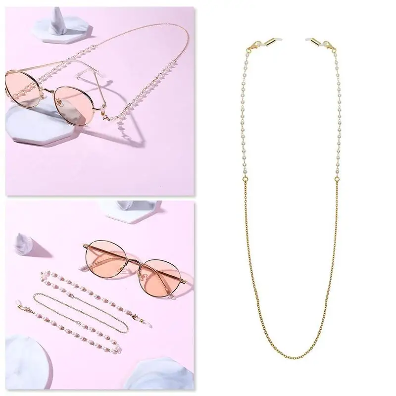 

2020 Fashion Reading Glasses Chain For Women Metal For Glasses Glass Pearl Cords Casual Chain Sunglasses Beaded Women E6Y2