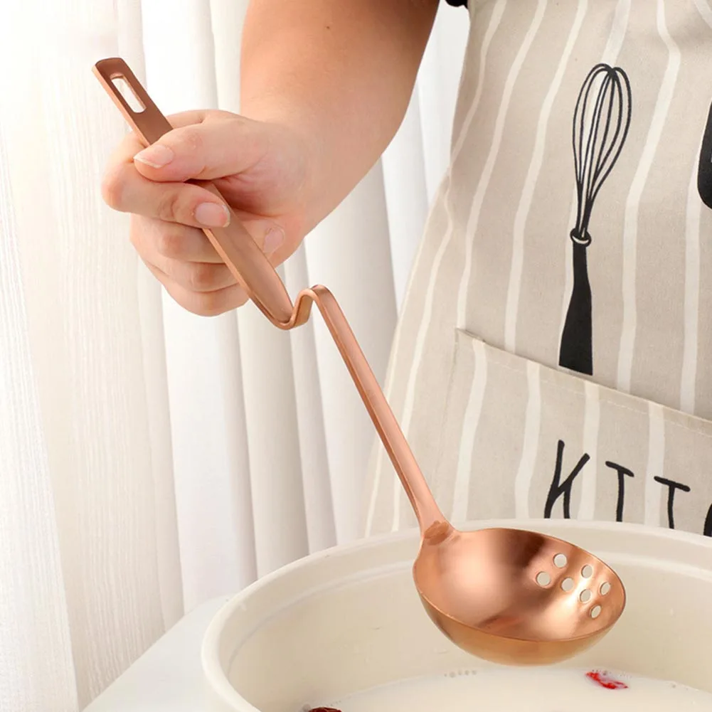 Нержавеющая сталь длинная ручка настенный изгиб горячий горшок суп ложка