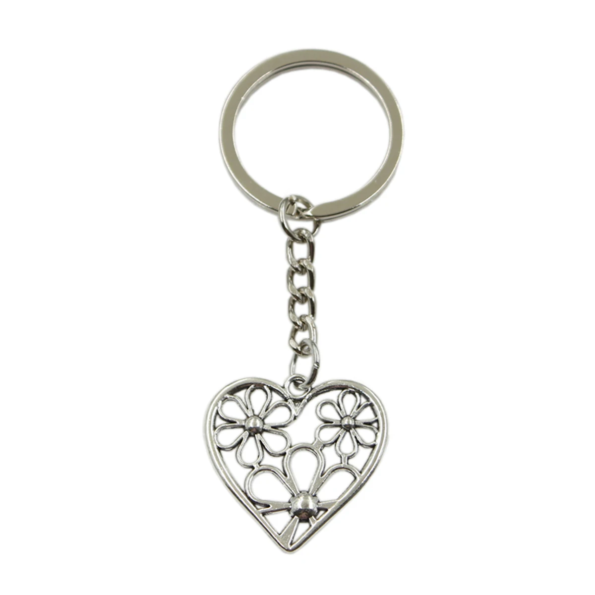 Заводская цена подвеска в виде сердца и цветка кольцо для ключей металлическая