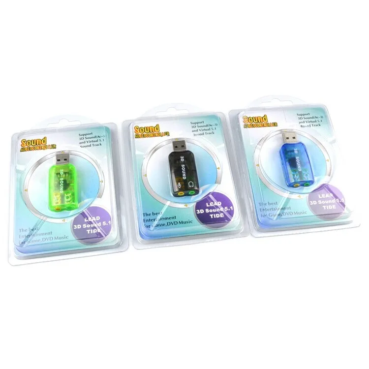 USB звуковая карта Внешний 5 1 канал интерфейс для наушников Микрофон без драйвера