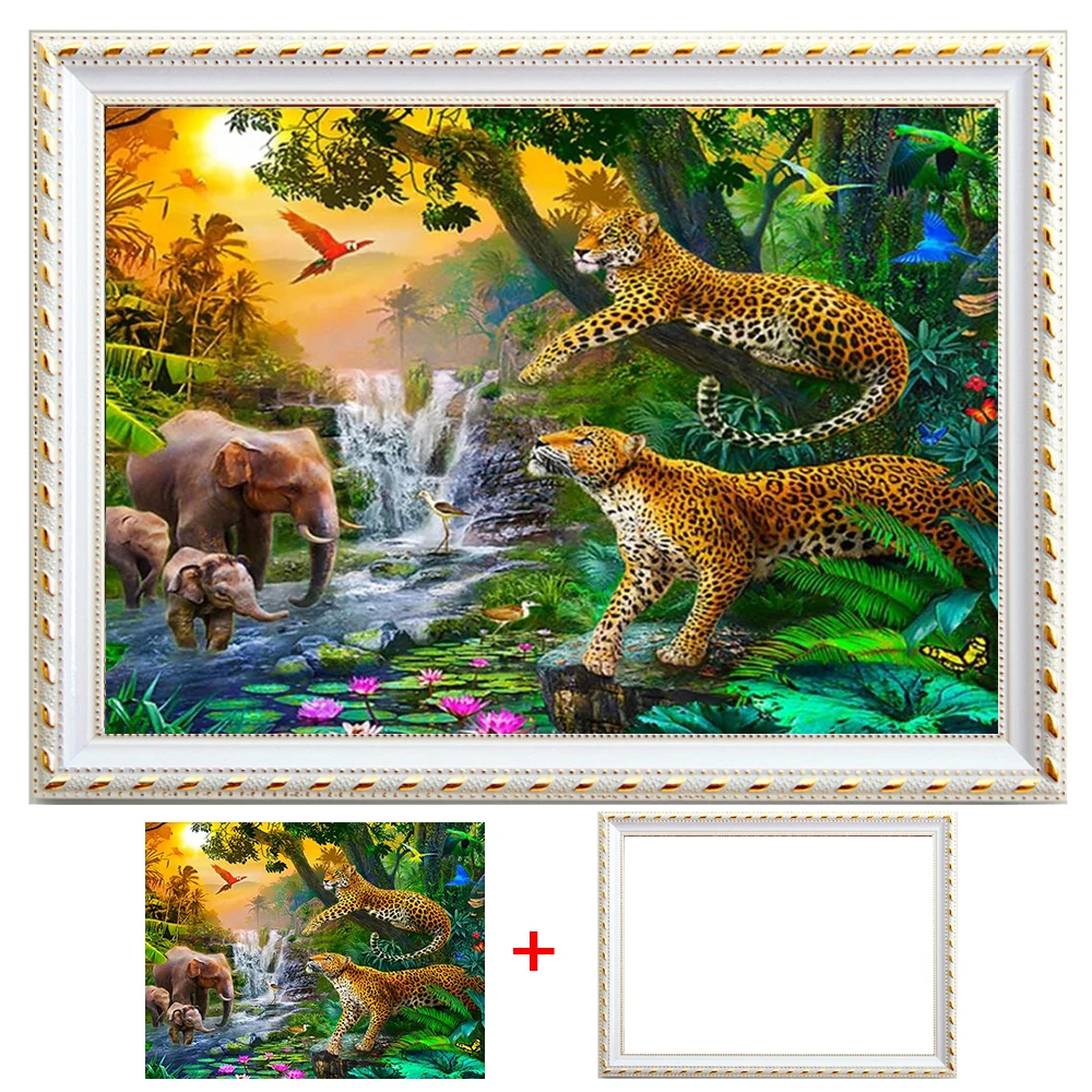 

Защелка 5D набор алмазов для создания картины картинка с леопардом из Стразы украшения дома Бриллиантовая мозаичная фигурка животного выши...