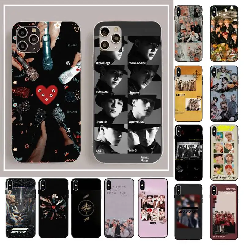 

MaiYaCa ATEEZ KPOP Singer Phone Case for iPhone 11 12 13 mini pro XS MAX 8 7 6 6S Plus X 5S SE 2020 XR cover