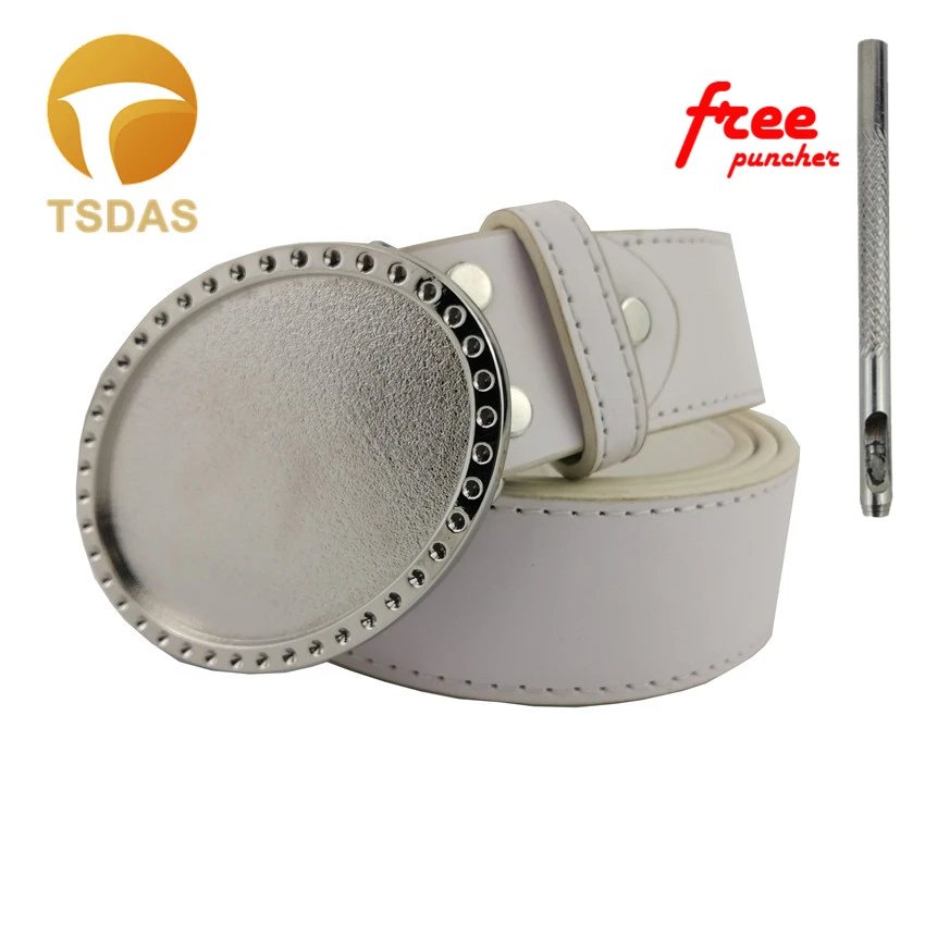 Супер крутая 3D Серебряная пустая металлическая пряжка для ремня Сделай Сам