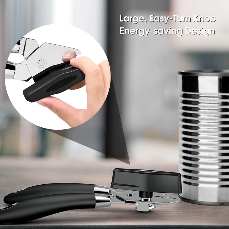 

Hot Manual Stainless Steel Can Opener with Non-Slip Handle and Ergonomic Knob Beer Opener Bottle Opener