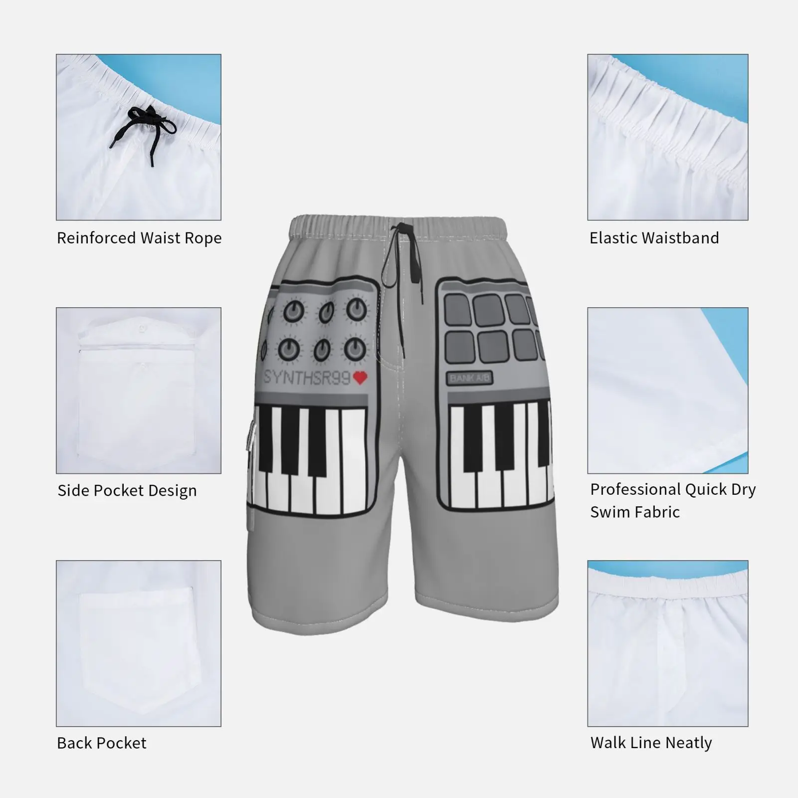 Пляжные шорты синхронизированный Midi-контроллер-Ретро серый Akai Mpc образцы