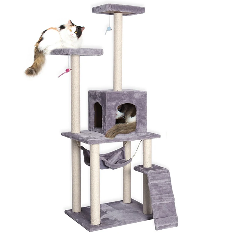 Игрушка HEYPET для кошек, Когтеточка H125CM, дерево для скалолазания, для прыжков кошек, стоящая рама, мебель для кошек, товары для домашних животных