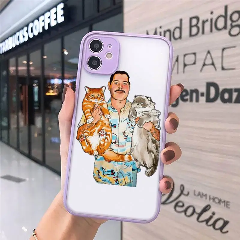 

Rock singer Freddie Mercury Queen Phone Cases matte transparent For iphone 7 8 11 12 plus mini x xs xr pro max cover