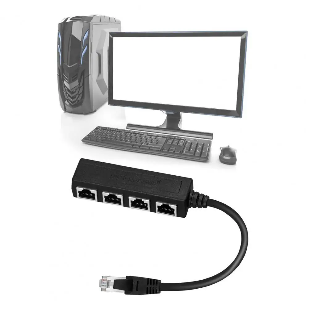 

1PC RJ45 LAN Connector Ethernet Network Splitter Adapter 1 Male to 4 Female Adapter Cable for Networking Extension Accessories