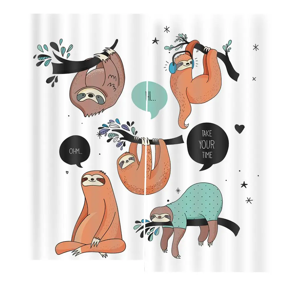 Мультяшные шторы кенгуру цифровая печать для гостиной Детская комната