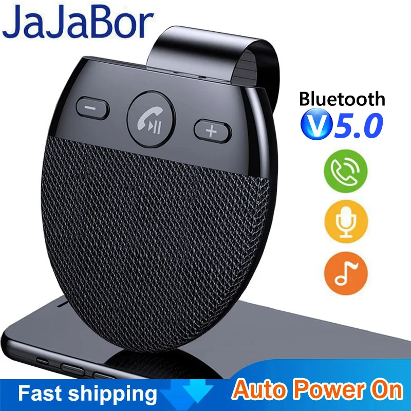 

Автомобильный комплект JaJaBor с Bluetooth громкой связью Bluetooth 5,0 Громкая связь беспроводной MP3 музыкальный плеер с микрофоном Автоматическое включение/подключение