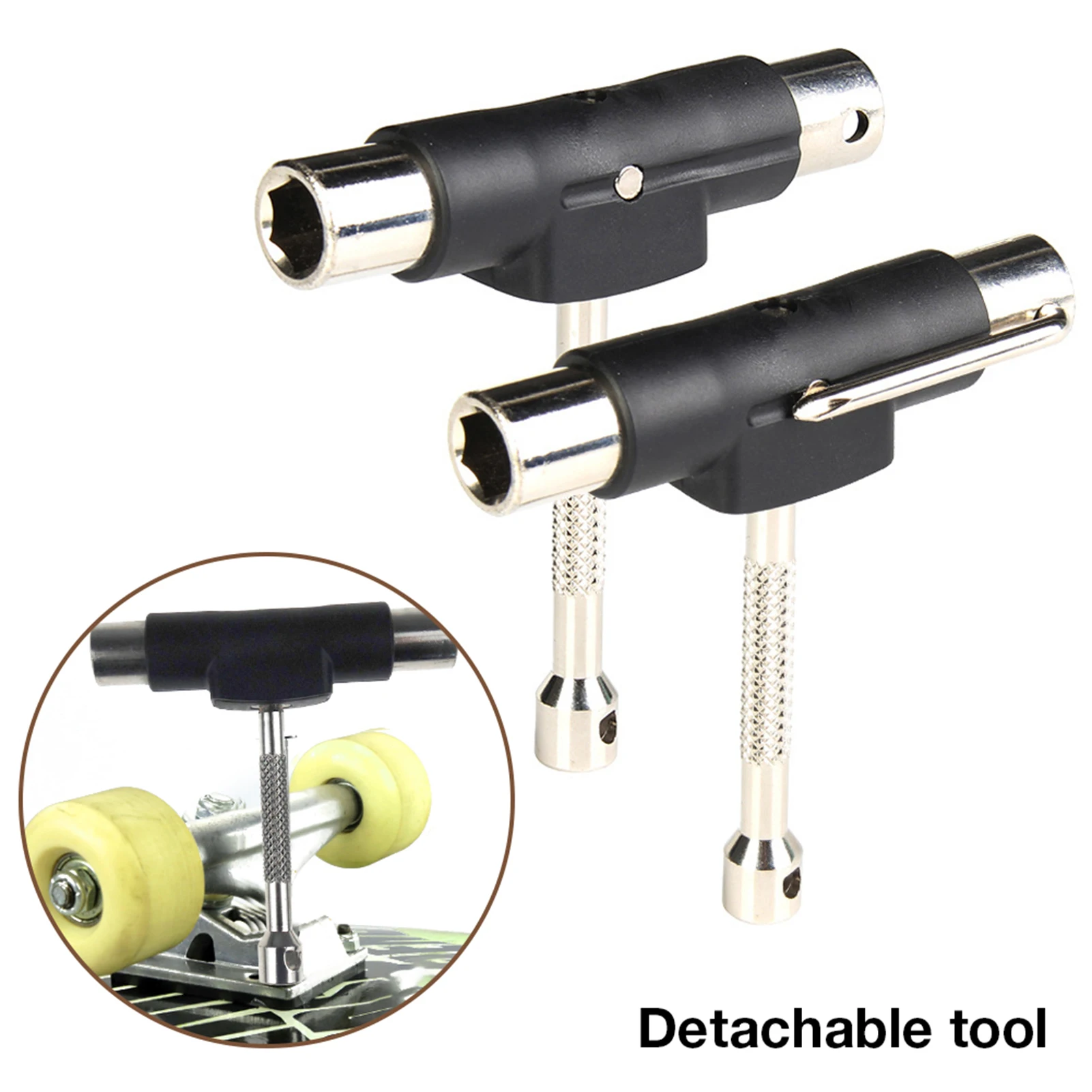 

Semi-automatic Skateboard Wrench Multi-Function Assembly Repair Tools Kit T-shape Detachable Roller Skate Wrench Screwdriver