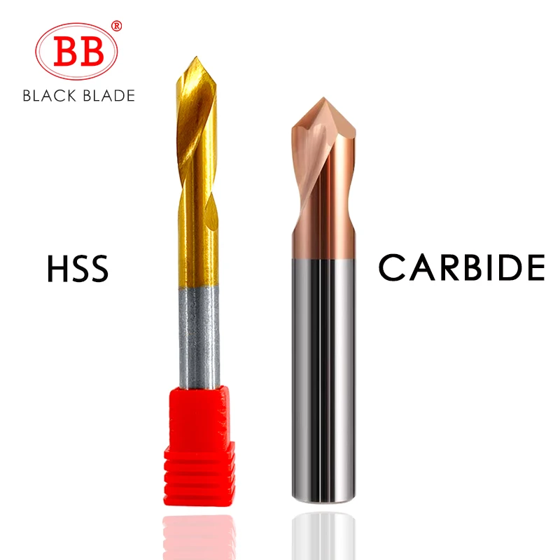 

BB HSS & Carbide 60 90 120 Degree NC Spot Drill Stub Starting Location Center Bit Prepare Guide Pilot Hole Chamfer Machine Tool