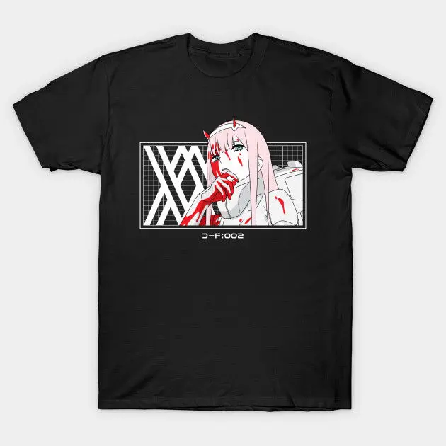 

Bloody Zero Two from Darling in the Franxx T-Shirt Tees Clothing custom t shirts t shirt design funny t shirts customized shirts