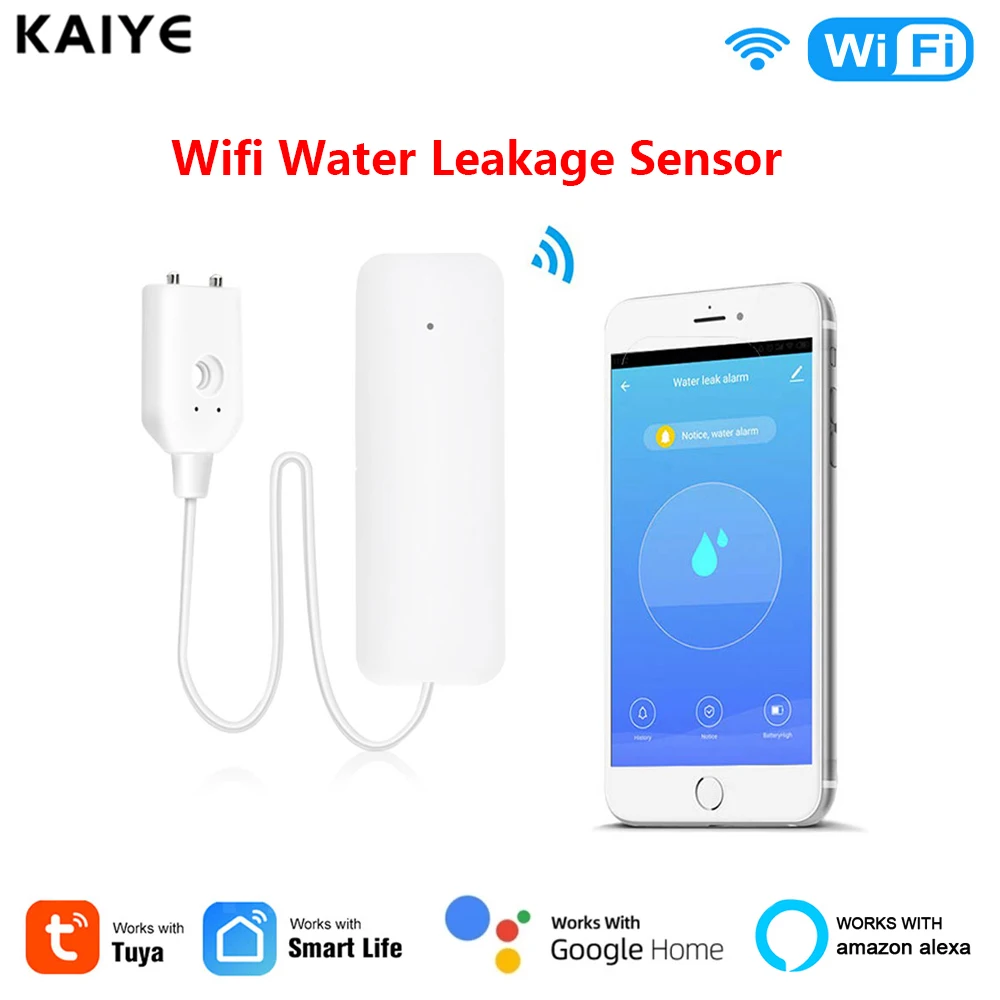 

Tuya Wifi Home Alarm Water Leakage Alarm WIFI Water Leak Sensor Detector Flood Alert Overflow Security Alarm System Smart Life