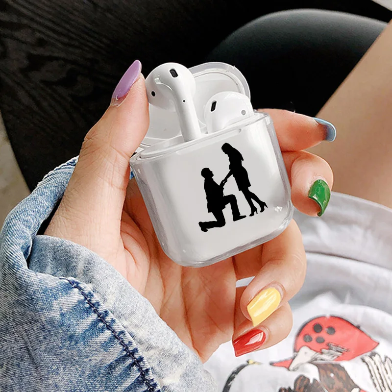 Романтическая пара твердых Airpods для iphone милый свадебный чехол Bluetooth наушников