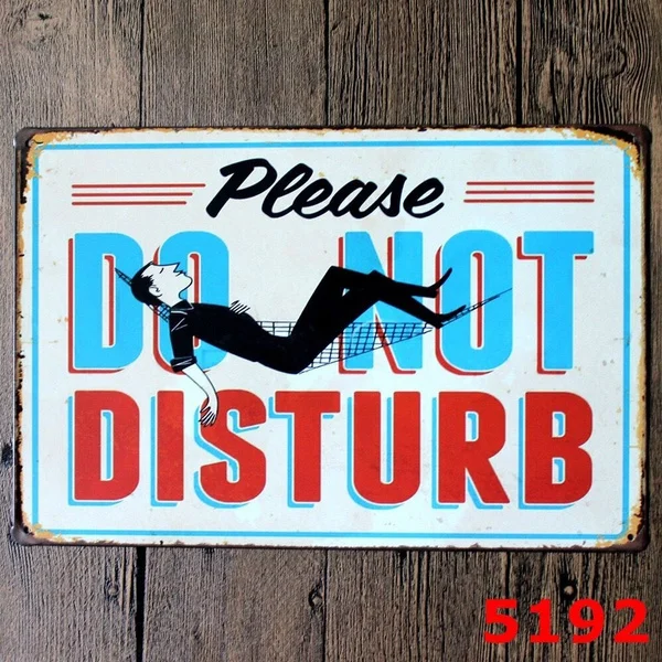 

Metal Tin Sign Please Do Not Disturb Decor Bar Pub Home Retro Poster Cafe