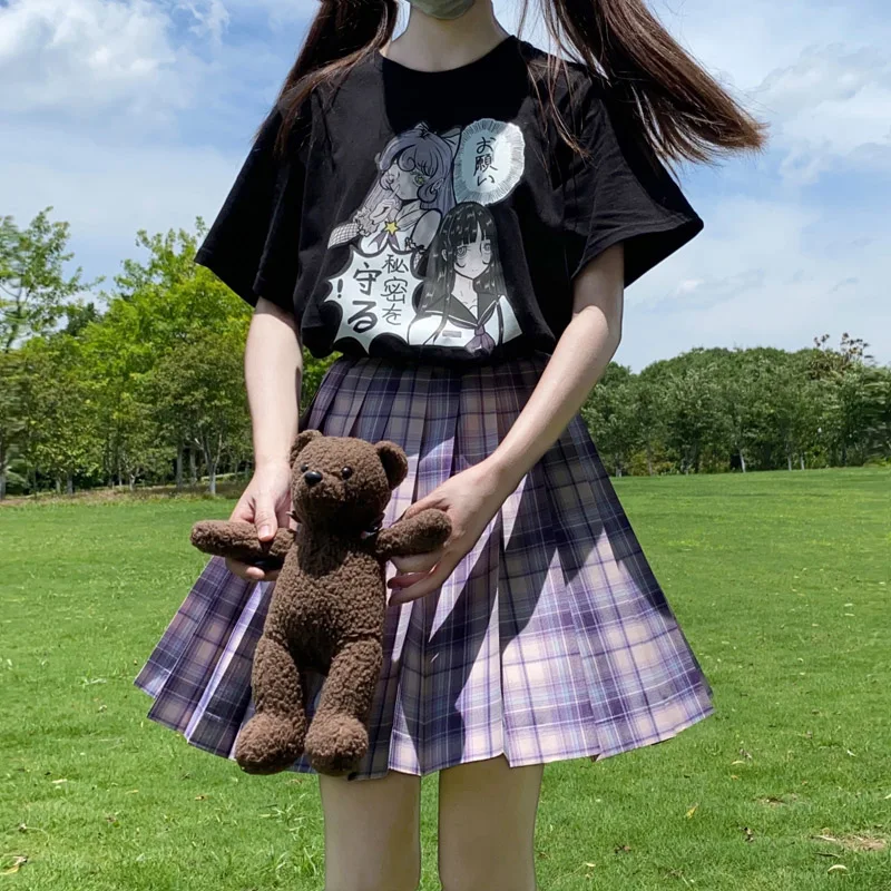 Женские футболки в стиле Харадзюку готические милые уличные топы с графическим