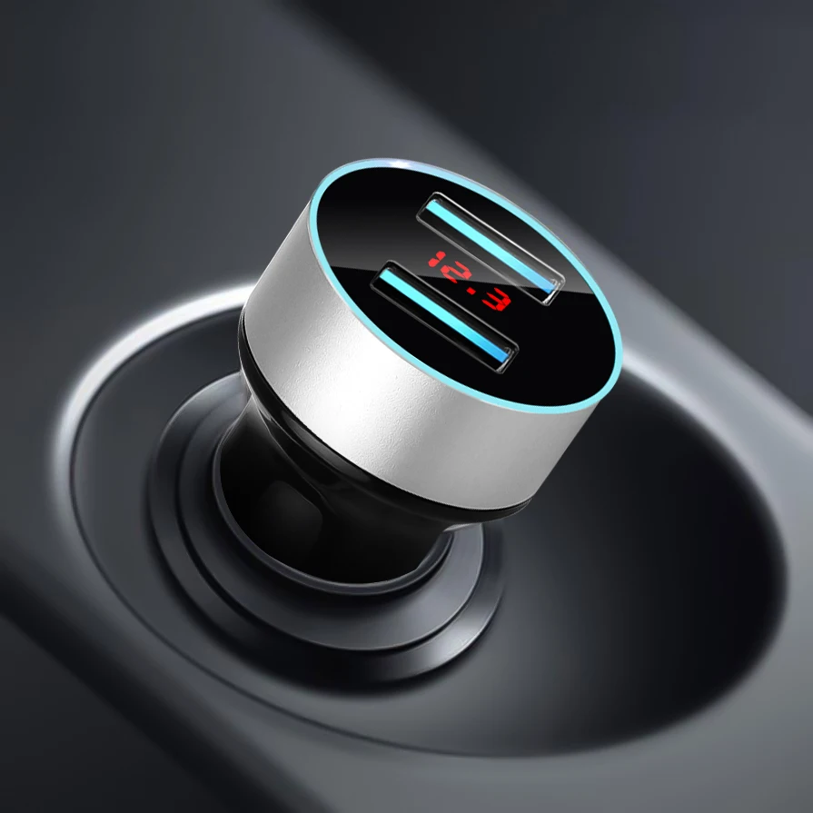 Фото Автомобильное зарядное устройство с двумя USB-портами FM-передатчик 5 в 3 1 А Автомобильное зарядное устройство с двумя USB-портами FM-передатчик 5 в 3 1 А