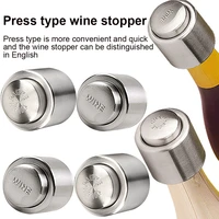 wine preserver stopper wine bottle stopper stainless steel fresh keeping champagne sealer resealable leak proof cap