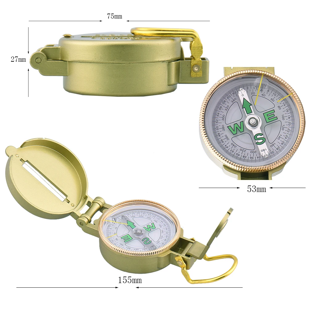 Портативный многофункциональный складной компас с объективом военный