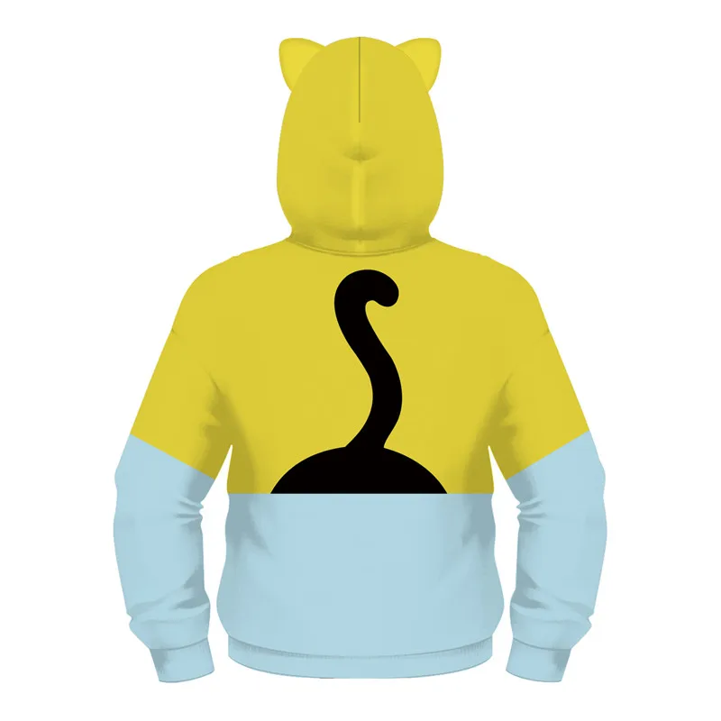 RAISEVERN Cat Print Cat Ear Children Hoodies Unisex Animal Printed Hooded Kids Girls Boys Sweatshirts Jackets Autumn