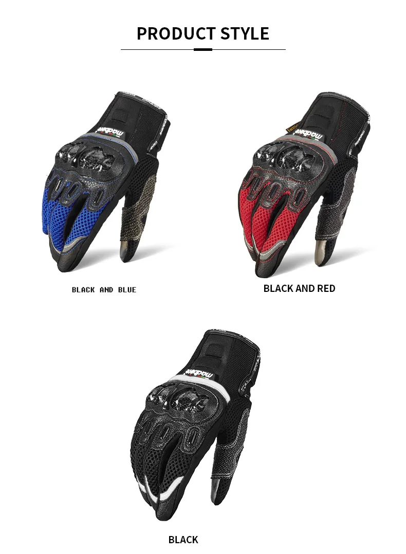 Motorcycle Gloves Leather Touch Screen Breathable Carbon Fiber Protective Gloves Guantes Moto Motocross Racing Gants Glove
