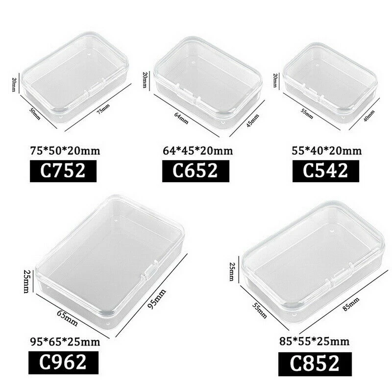 Маленькие прозрачные пластиковые контейнеры для хранения коробки квадратные