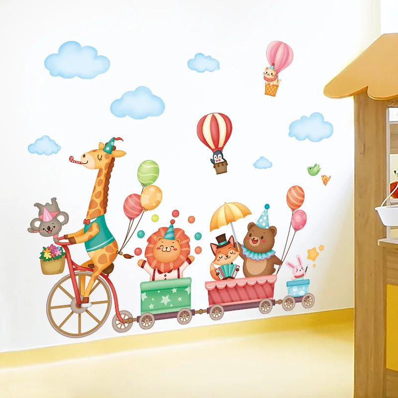

Children's Room Decoration Wall Sticker Bedroom Decor Stickers Cartoon Animals Kindergarten Walls Stickers Decor Home Decor
