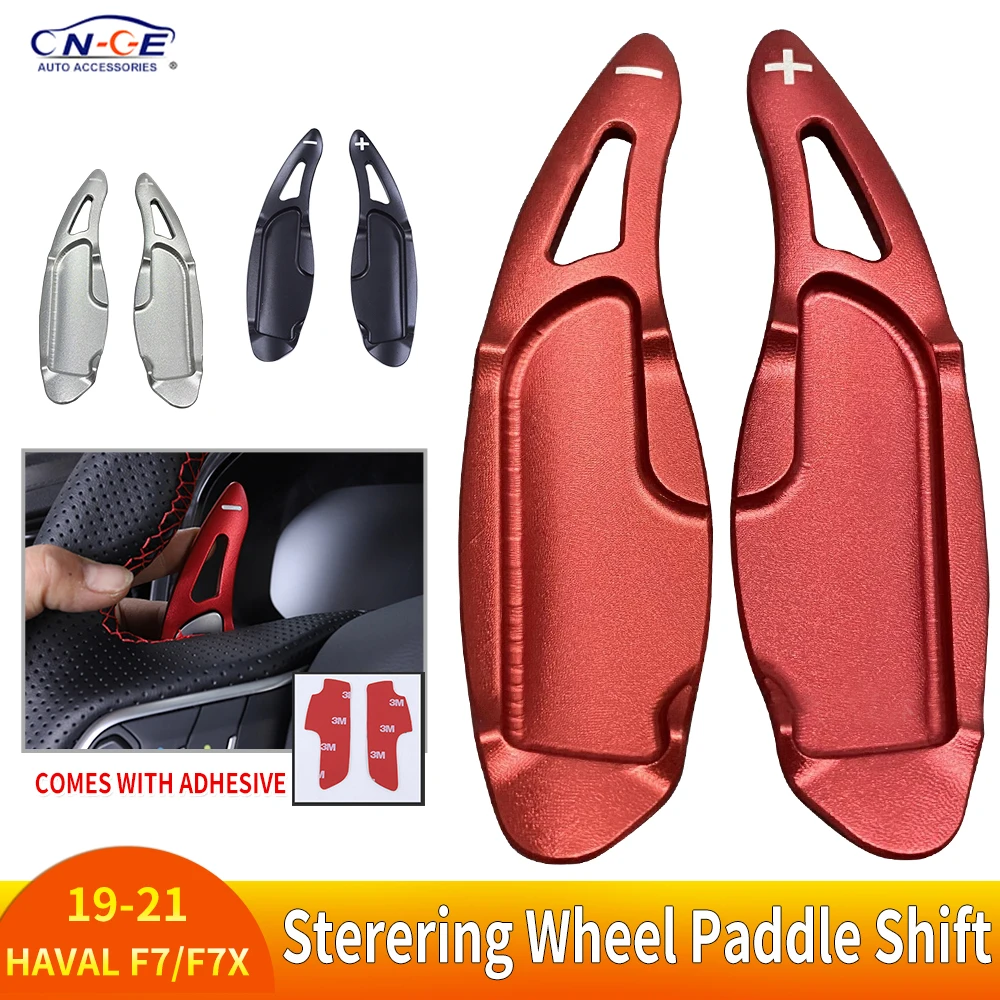 for Haval F7 F7X Steering Wheel Accessories Paddle Shifter Extension Covers Challenger Sticker Aluminum 2020 2021