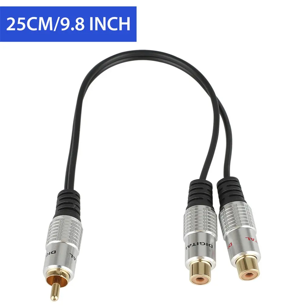 2RCA женский до 1 мужской y-разветвитель адаптер кабель 0 25 м провод из