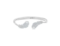 the latest european feather element light crystals from swarovskis womens diamond open feather design bracelet
