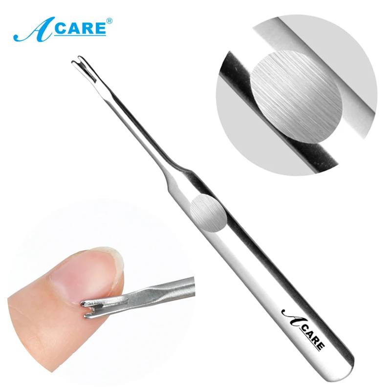 

ACARE Stainless Steel Cuticle Pushers Silver Dead Skin Cuticle Remover Trimmer Pedicure Nail Art Tool