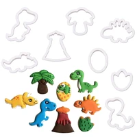 8pcsset silicon biscuit mould dinosaur shape fondant cake mold diy sugar craft jurassic 3d pastry cookie cutters cake tools