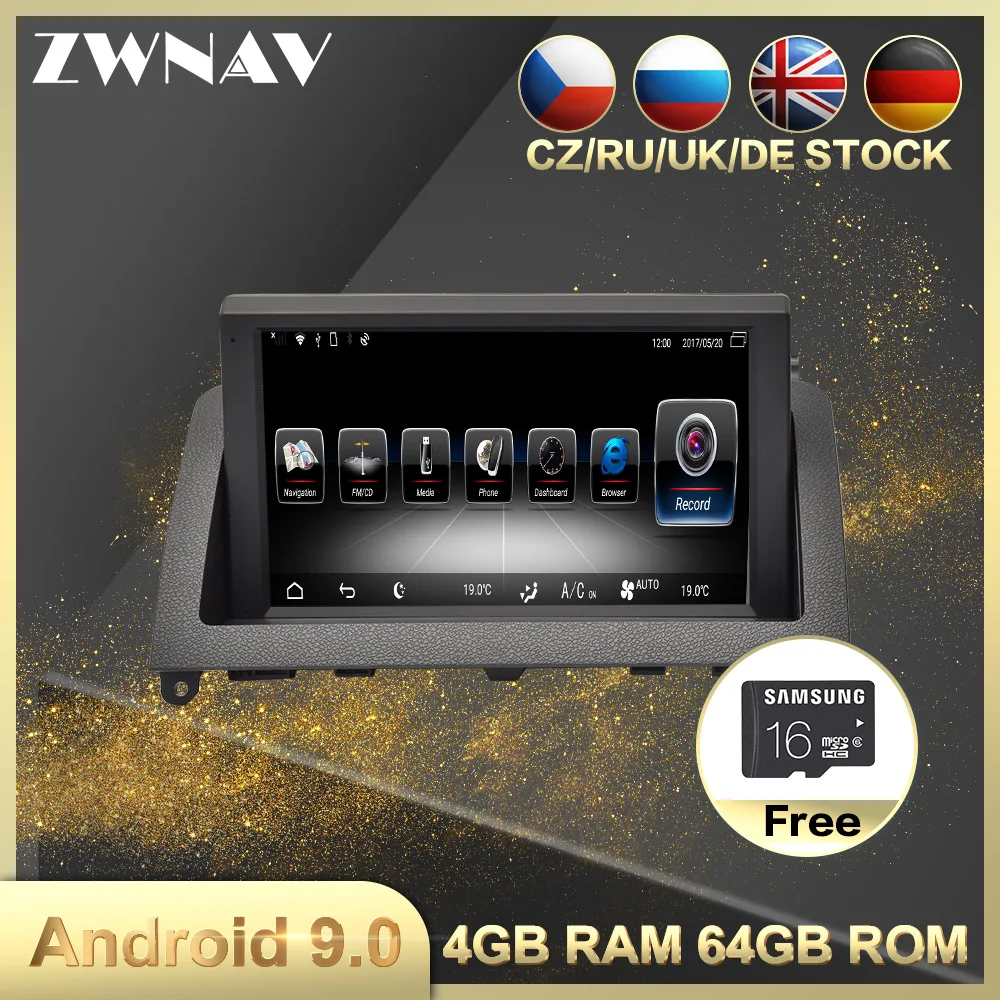 Carplay 64G Android 10 мультимедийный плеер GPS для Mercedes Benz C Class W204 2007 2008 2009 2010 2011