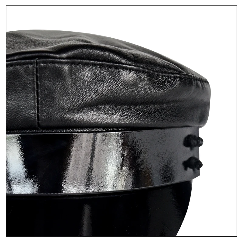 Женская модная Кожаная Шапка 2020 французская шапка из натуральной кожи женская