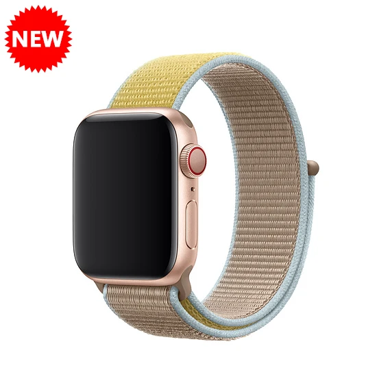 Camel Ремешок для Apple Watch, ремешок для Apple Watch 5, 4, 44, мм, 42 мм, iwatch band 3, 2, 5, 42 мм, 38 мм, Спортивная петля, correa, нейлоновый ремешок для часов - Цвет ремешка: Camel