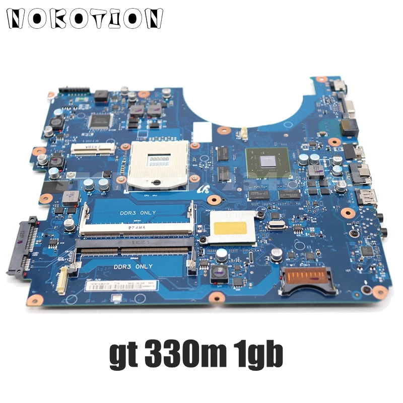 NOKOTION для Samsung R580 NP Материнская плата ноутбука HM55 DDR3 GT330M 1GB Бесплатная i3 cpu BA92 06130A