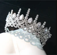Handmade retro luxury rhinestone zircon queen bridal crown wedding hair accessories fashion jewelry (5pcs of free shipping)
