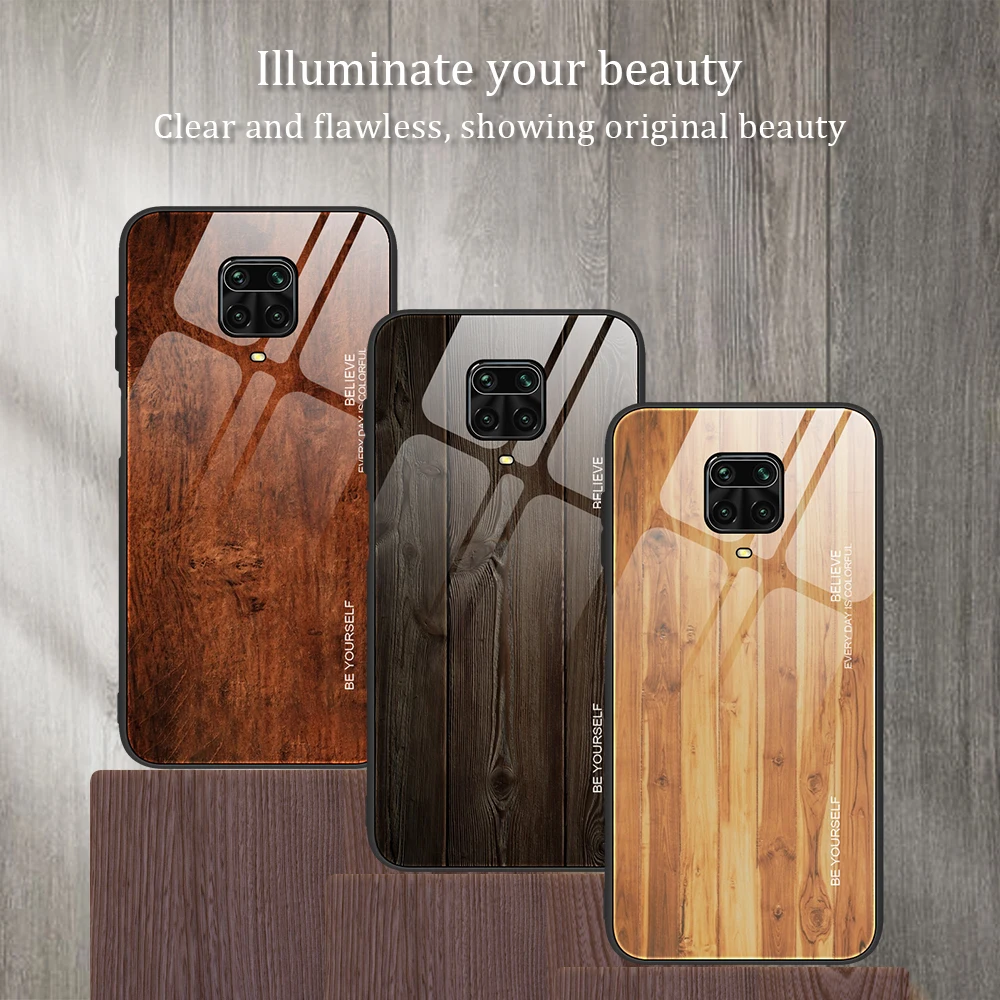 wood grain phone case for xiaomi redmi note 9pro glass cover for xiaomi poco x3 m3 m4 pro f3 redmi note 11 10 9 8 pro case capa free global shipping