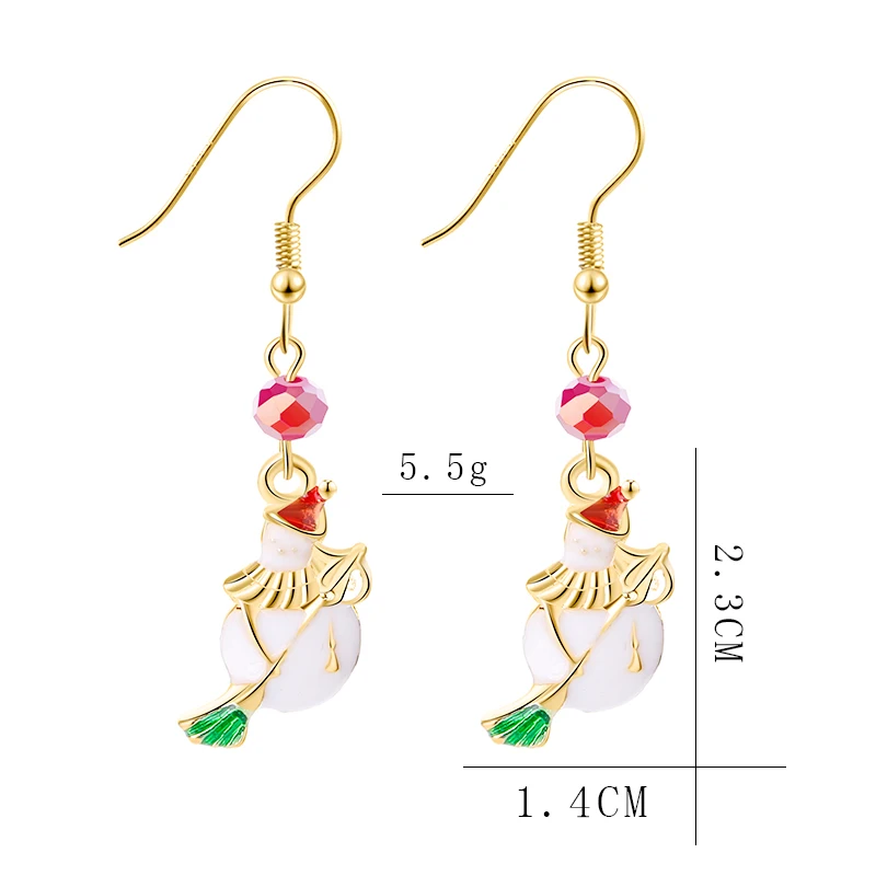 Женские серьги с оленем и снежиной Zhijia милые рождественской елкой Санта Клаусом