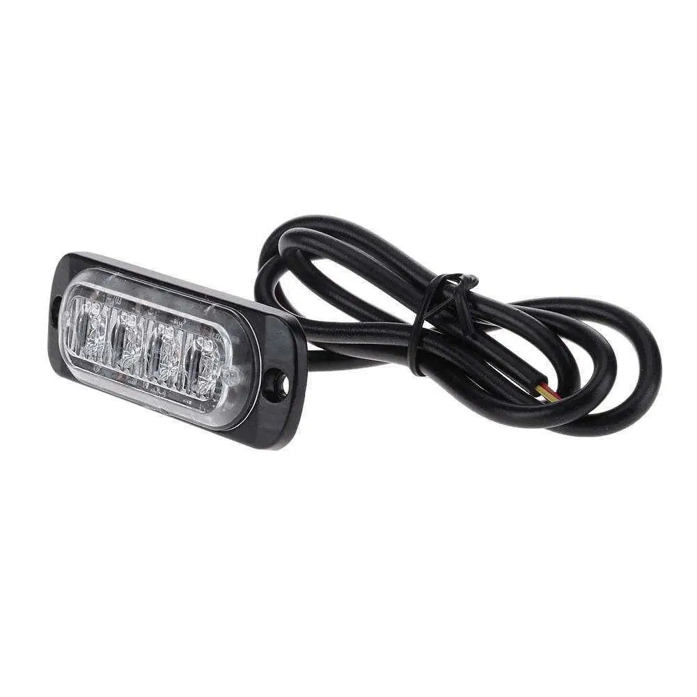 

1PCS Truck 12V 24V 4 LED Strobe Warning Light Strobe Grille Flashing Lightbar Car Beacon Lamp Amber Yellow White Traffic Light