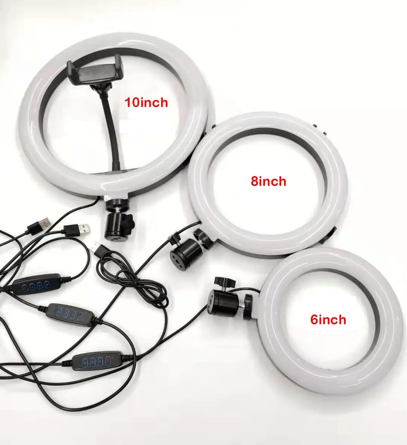 Светодиодный кольцевой светильник для фотосъемки с телефоном 26 см кольцевая