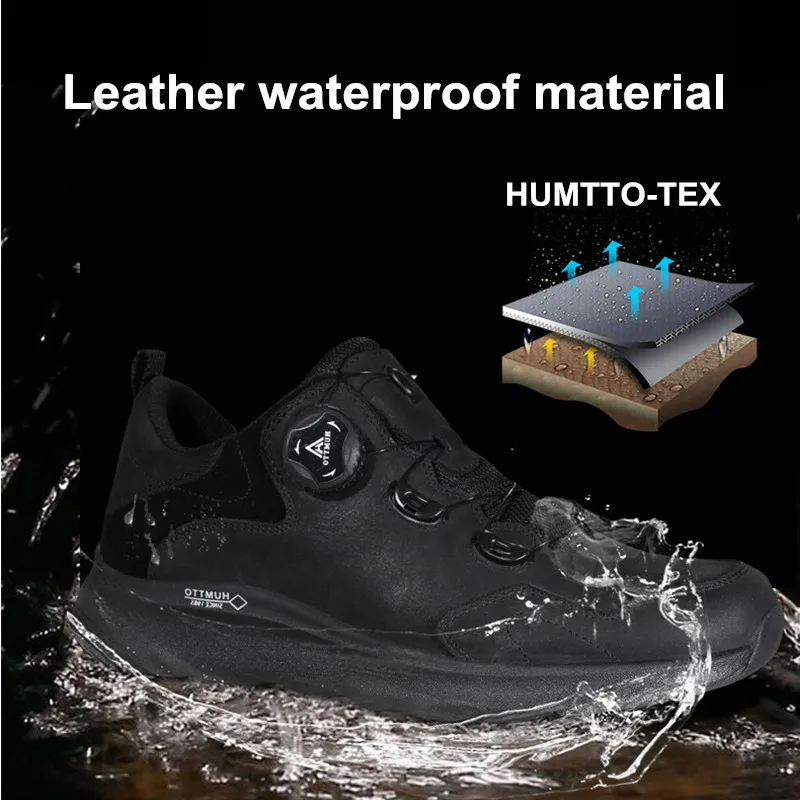 HUMTTO Breathable Trail Sneakers for Men Waterproof Running Shoes Leather Jogging Sport Man Luxury Designer Walking Men's Shoes