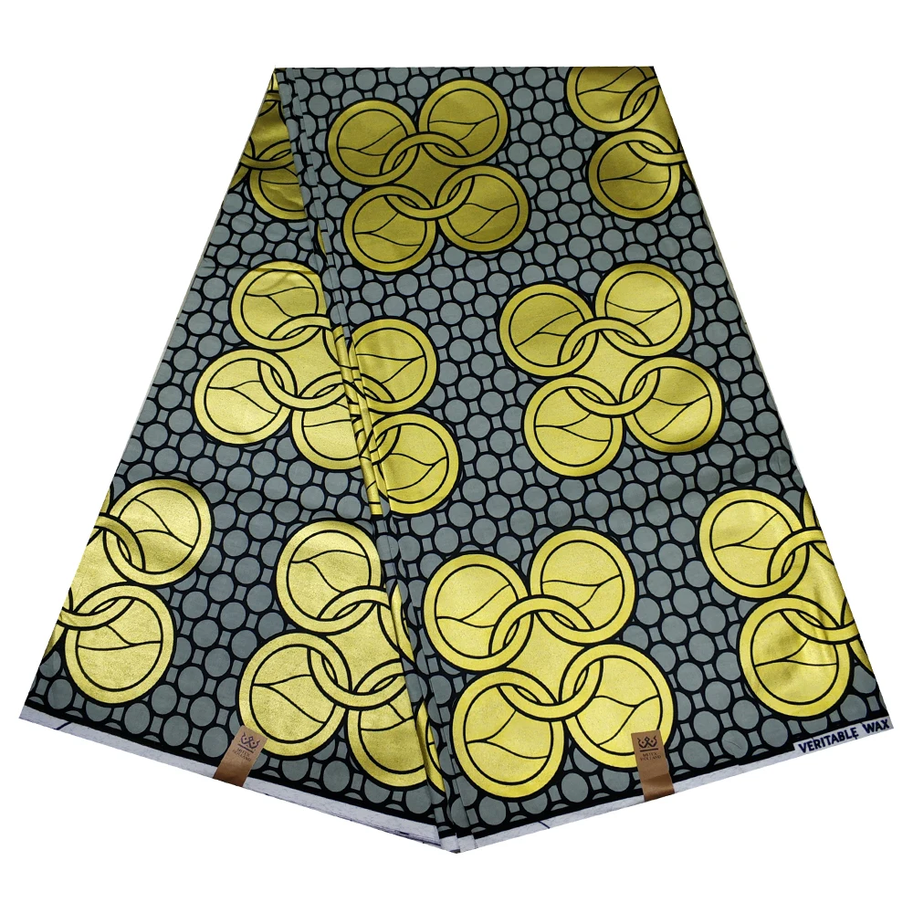 2020 Новый Анкара Африканский настоящий воск Золотой принт хлопчатобумажная ткань