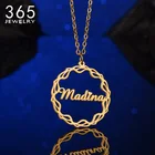 Ожерелье с именем на заказ, подвеска из нержавеющей стали с круглыми буквами, ювелирные изделия на заказ для женщин, женские ожерелья, рождественский подарок