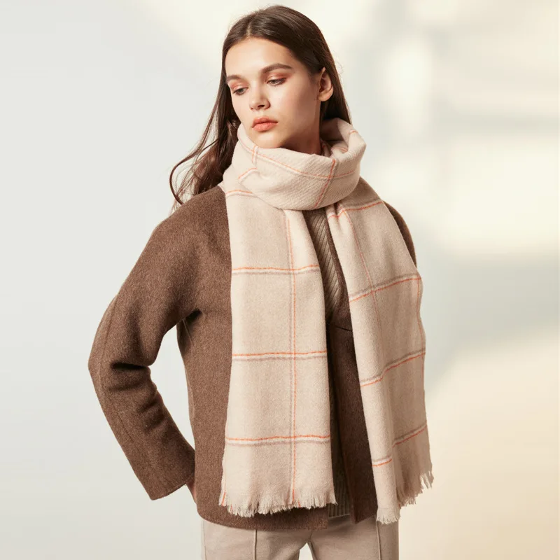 Cashmere scarf Women Plaid Scarf female winter cashmere shawl dual-use long thick warm | Wraps