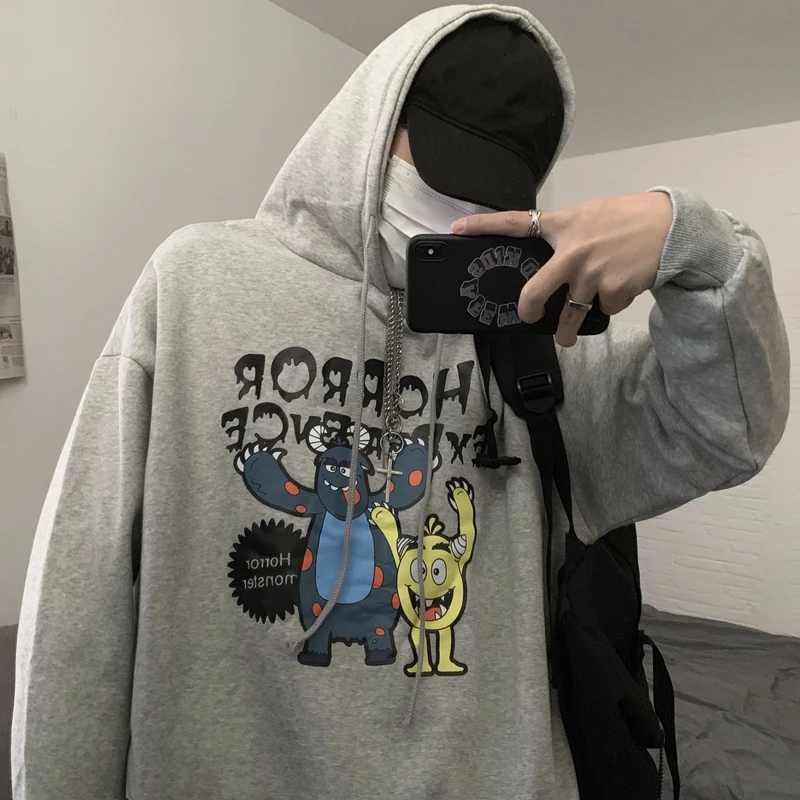 

Women Men Hip Hop Rock Sweatshirts Funny Autumn Pullover Harajuku Couple Hoodie Streetwear Cool Oversized Japan Gothic Tops 2021