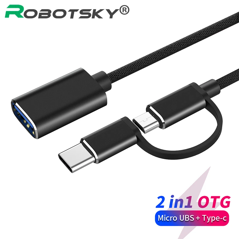 2 в 1 кабель адаптера OTG Type C с разъемами микро usbи USB 3 0 конвертер для передачи
