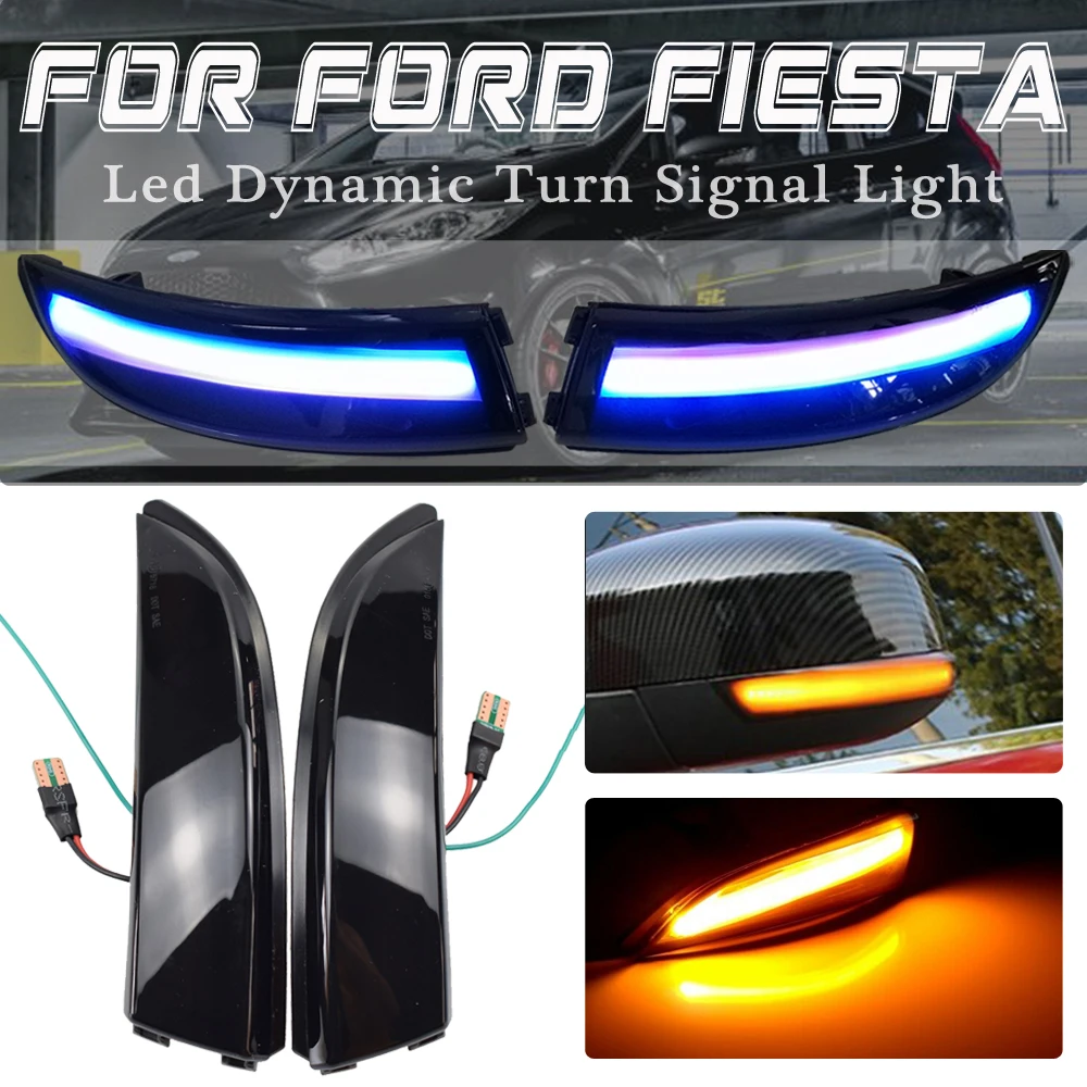 Сине-желтые светодиодные динамические поворотники для Ford Fiesta MK6 /UK MK7 2008-2017 B-Max 08-17 |