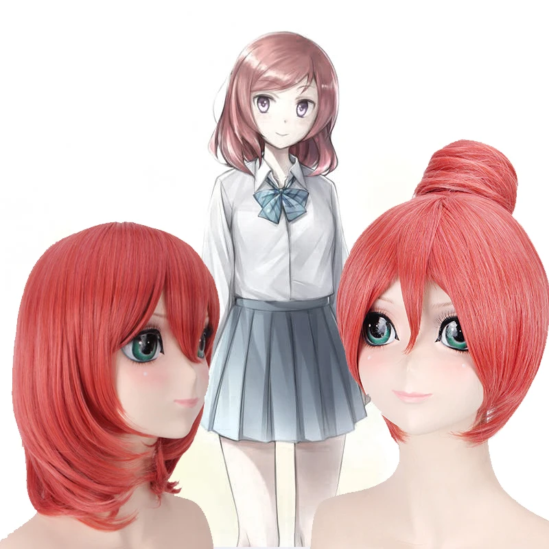 Парик для косплея Love Live Nishikino Maki реквизит из розовых волос ролевых игр